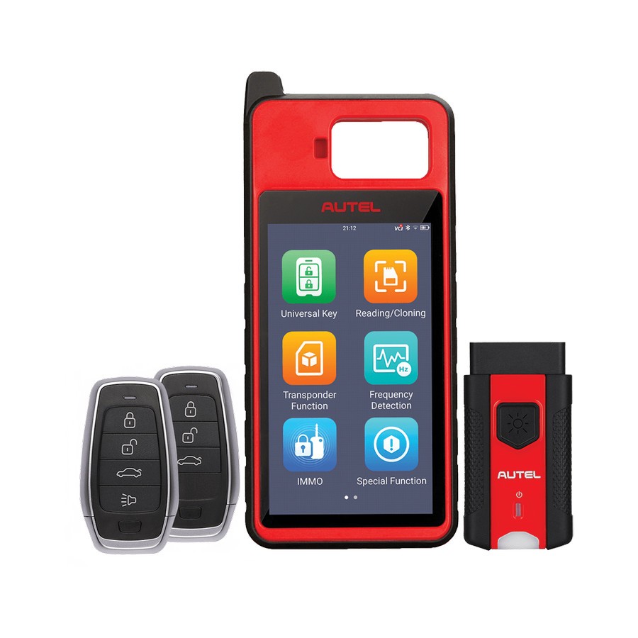Perangkat pemrograman kunci Autel KM100 beserta remote smartkey mobil